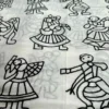 WHITE HAND BLOCK PRINTED BAGRU COTTON SAREE