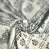 WHITE HAND BLOCK PRINTED BAGRU COTTON SAREE