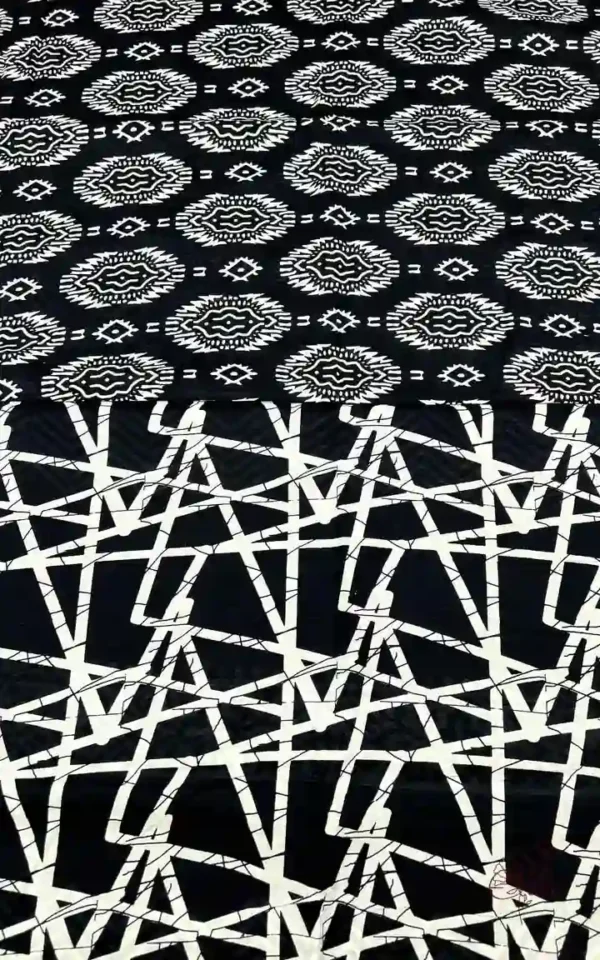 Black Hand Block Printed Bagru Cotton Saree