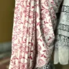 WHITE HAND BLOCK PRINTED BAGRU COTTON SAREE