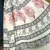 WHITE HAND BLOCK PRINTED BAGRU COTTON SAREE