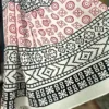 WHITE HAND BLOCK PRINTED BAGRU COTTON SAREE