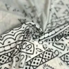 WHITE HAND BLOCK PRINTED BAGRU COTTON SAREE