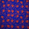 Blue indian crepe Red kashida embroidery border saree