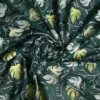 Bottle Green indian crepe White kashida embroidery border saree