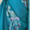 Sea Green Pure Resham Silk Dhakai Jamdani with Golden Zari Border Saree