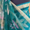 Sea Green Pure Resham Silk Dhakai Jamdani with Golden Zari Border Saree