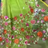 Green on Multicolor Resham Embroidery Cotton Silk Saree