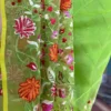 Green on Multicolor Resham Embroidery Cotton Silk Saree