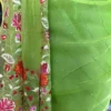 Green on Multicolor Resham Embroidery Cotton Silk Saree