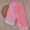 Rose Pink Pure Georgette Lucknowi Chikankari Saree