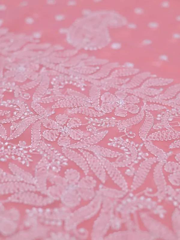 Rose Pink Pure Georgette Lucknowi Chikankari Saree
