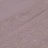 Cream Pure Georgette Pearl Work Lucknowi Chikankari Saree