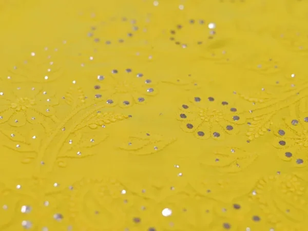 Yellow Georgette Chikankari Saree