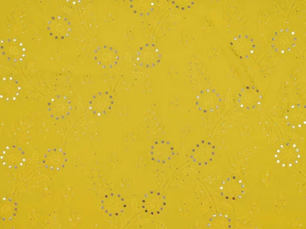 Yellow Georgette Chikankari Saree