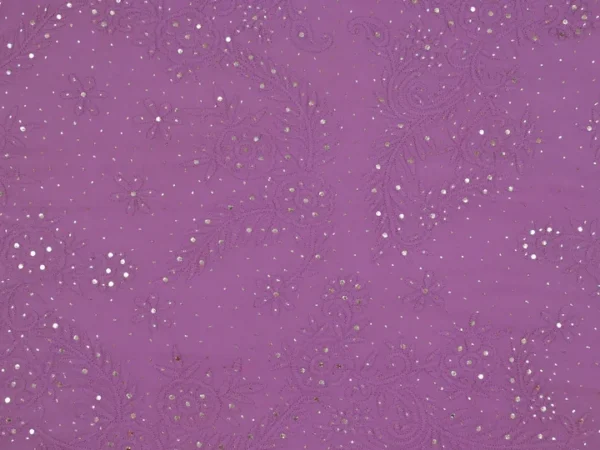 Mauve Pure Georgette Mukaish Work Lucknowi Chikankari Saree