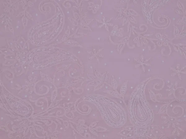 Light Pink Pure Georgette Mukaish Work Lucknowi Chikankari Saree