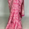 Hot Pink Georgette Chikankari Saree