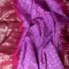 Lavender Benarasi on golden zari par gujrati butta Khadi Chiffon Handloom Sare