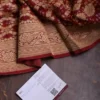 Maroon Benarasi on Ashraffi Butta Khaddi Georgette Handloom saree