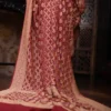 Maroon Benarasi on Ashraffi Butta Khaddi Georgette Handloom saree