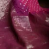 Magenda Benarasi on golden zari par gujrati butta Khadi Chiffon Handloom Saree
