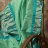 Khaddi Chiffon Handloom Benarasi bandej Green Saree