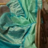 Khaddi Chiffon Handloom Benarasi bandej Green Saree