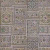 Beige with Grey Border Madhubani Hand Block Printed on Gicha Tussar Silk Saree