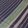 Beige with Grey Border Madhubani Hand Block Printed on Gicha Tussar Silk Saree