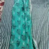 Cyan Katan Silk Kantha Saree