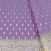 Lavender on Golden Zari Border and Butta work Benarasi Katan silk saree