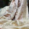 Light pink Benarasi on Katan silk with Mina jall Zari work saree