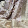 Light pink Benarasi on Katan silk with Mina jall Zari work saree