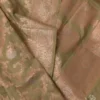 Pure katan Silk Handwoven Mina Benarasi golden jall Olive Saree