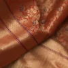 Pure katan Silk Handwoven mina Benarasi golden and Red Saree