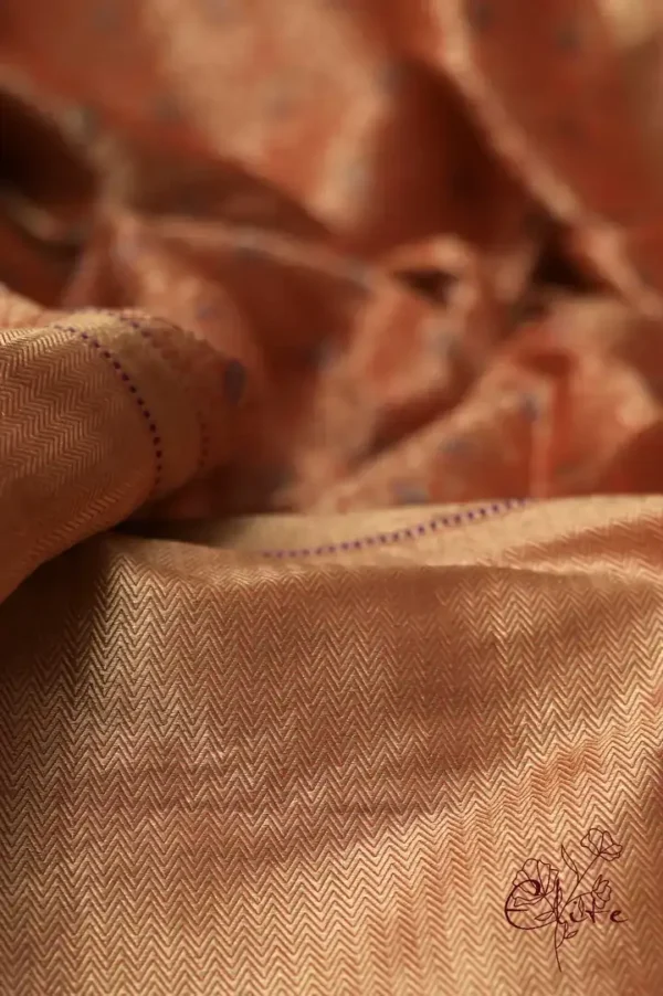 Pure katan Silk Handwoven mina Benarasi golden and Red Saree