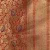 Pure katan Silk Handwoven mina Benarasi golden and Red Saree