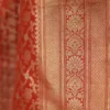 Pure katan Silk Handwoven mina jall Benarasi golden and Red Saree