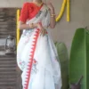 White with Laila Applique work on Handloom Resham kota Saree