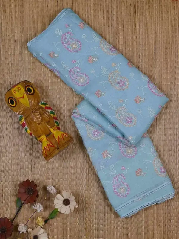 Kota silk saree,Sky blue saree,Traditional saree USA