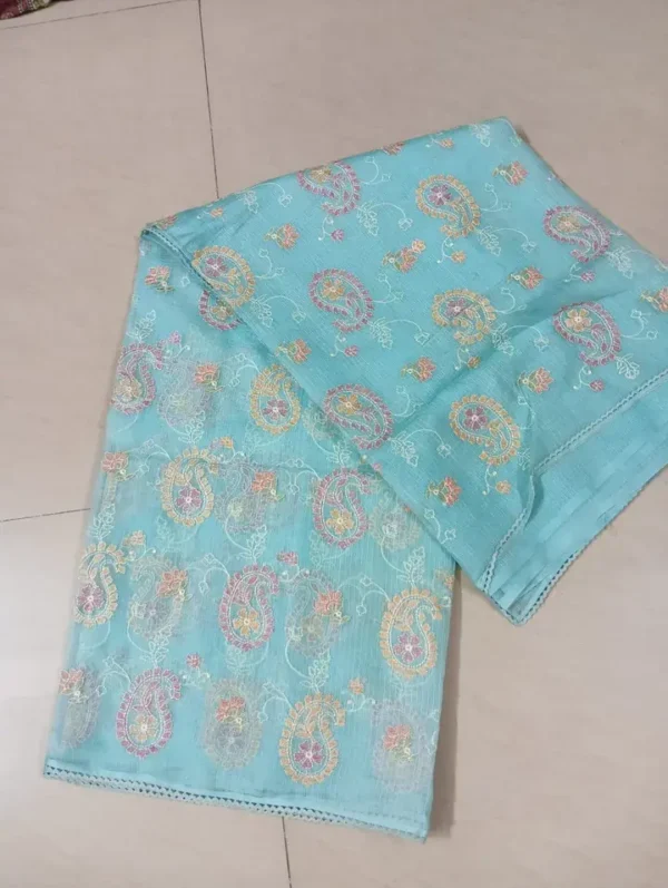 Kota silk saree,Sky blue saree,Traditional saree USA