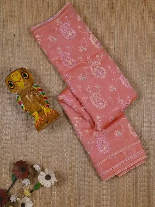 Peach Kota Silk Saree