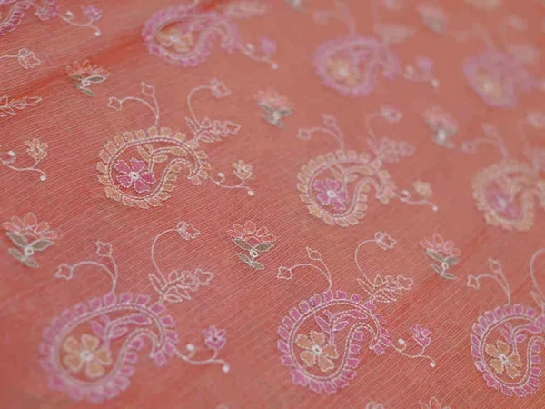 Peach Kota Silk Saree