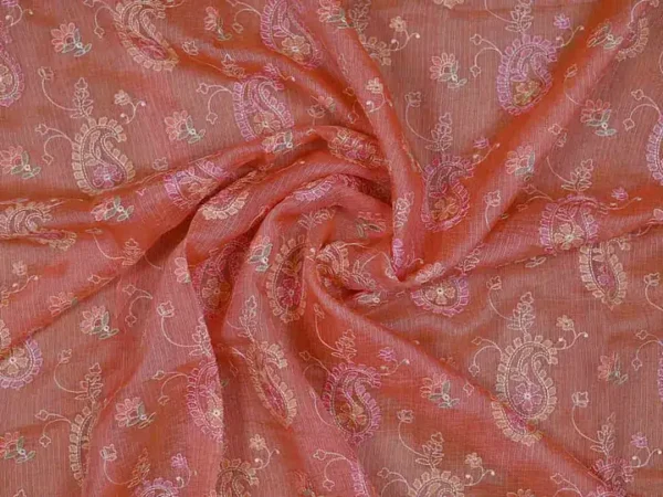 Peach Kota Silk Saree