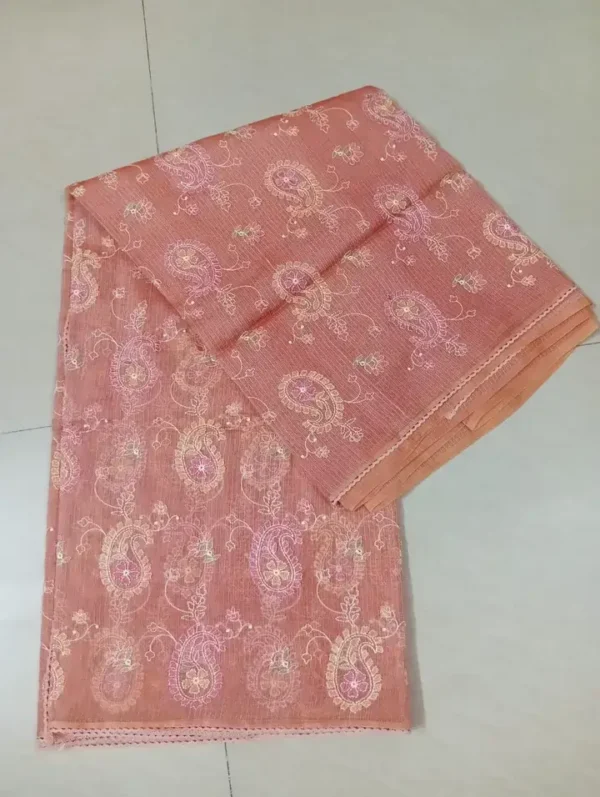 Peach Kota Silk Saree