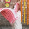 White on Red Mercerised cotton Asaam Dolabari Handloom Khadi Saree