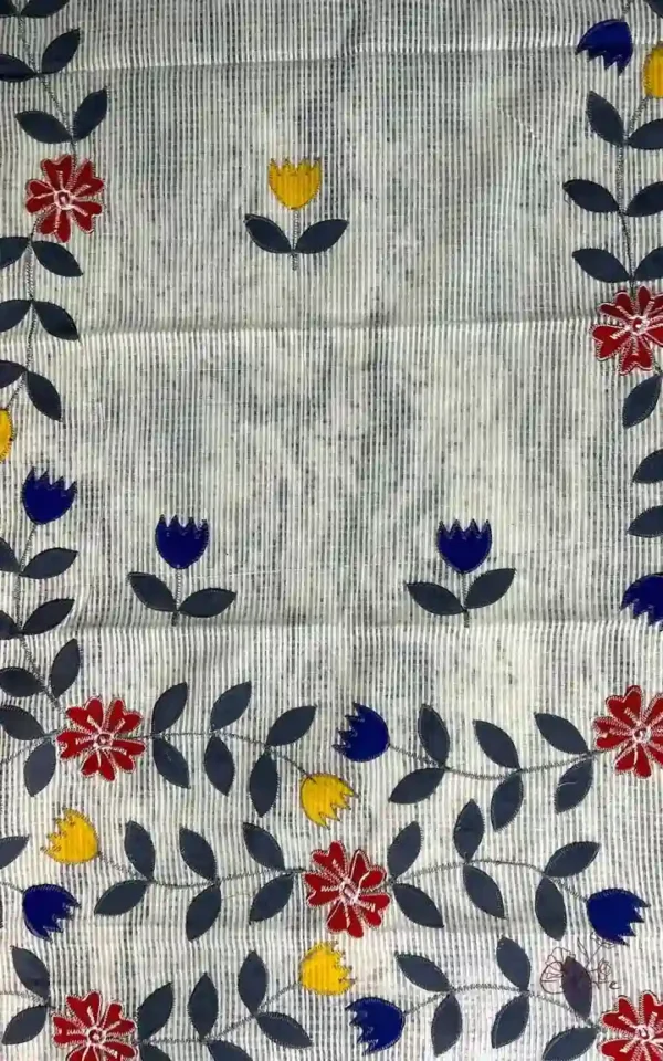 White on Applic work Kota Saree