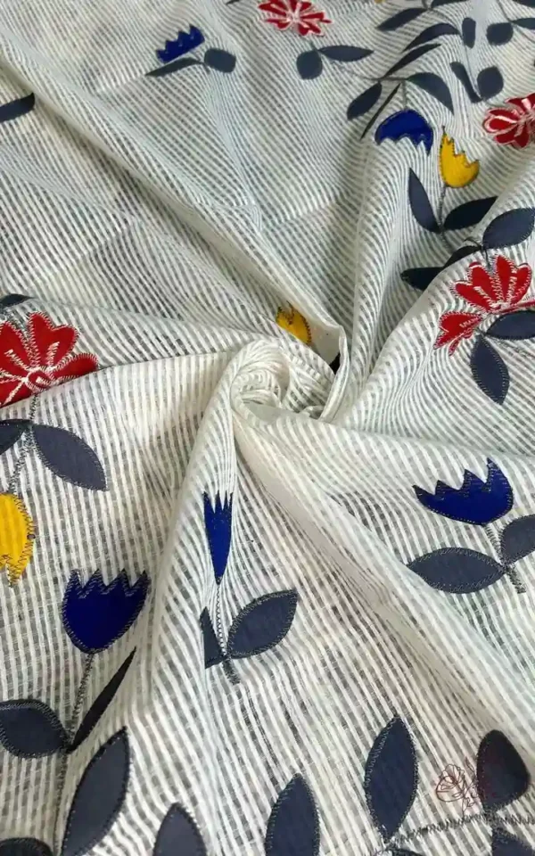 White on Applic work Kota Saree