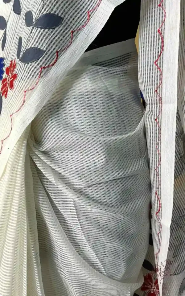 White on Applic work Kota Saree